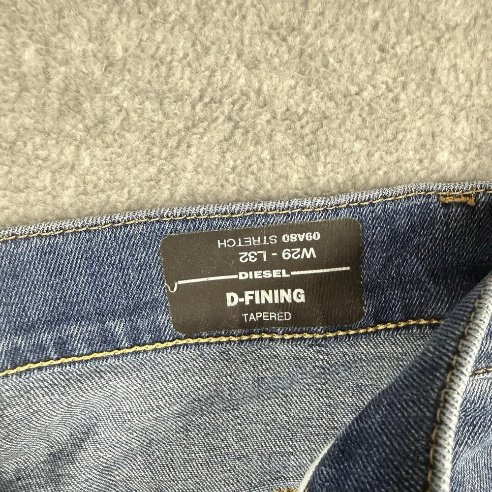 Diesel D-Fining Jeans‎ Men 29x30 Blue Regular Tapered Stretch Medium Wash 09A80